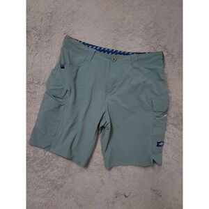 Aftco Shorts Mens 34 Blue Fishing Cargo Hiking Hybrid Performance Nylon Stretch
